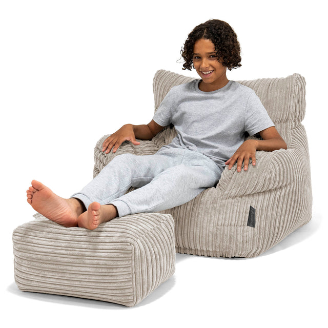 Sitzsack Sessel für Teenager 6-14 Jahre - Cord Nerzfarben 01