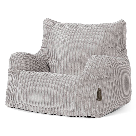 Sitzsack Sessel für Teenager 6-14 Jahre - Cord Silber 02