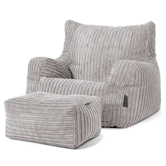 Sitzsack Sessel für Teenager 6-14 Jahre - Cord Silber 03