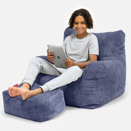 Sitzsack Sessel für Teenager 6-14 Jahre - Pom-Pom Lila 01