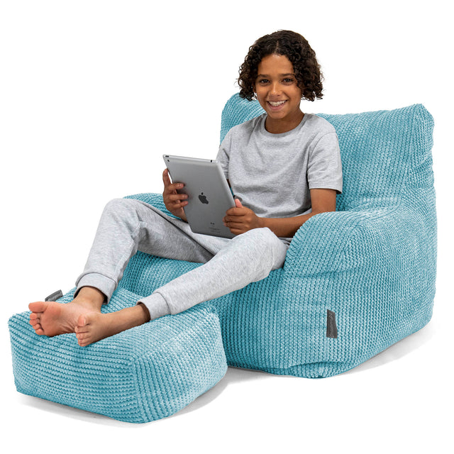 Sitzsack Sessel für Teenager 6-14 Jahre - Pom-Pom Türkis 01