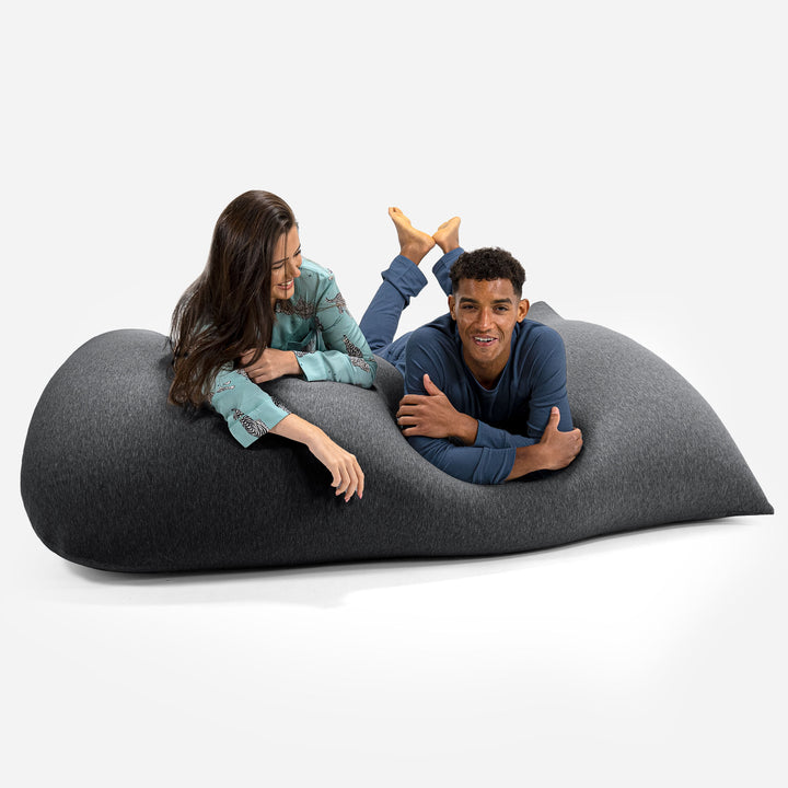 Venti XXL Riesen Sitzsack - Elastische Baumwolle Schiefergrau 03