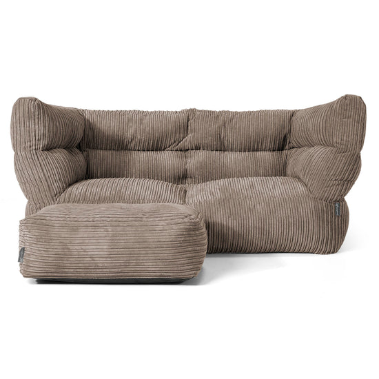 2-Sitzer Louis Sitzsacksofa - Cord Beigegrau 02