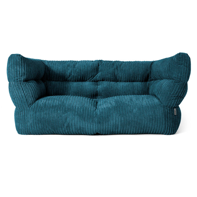 2-Sitzer Louis Sitzsacksofa - Cord Blaugrün 01