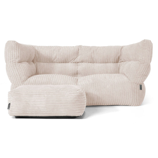 2-Sitzer Louis Sitzsacksofa - Cord Elfenbein 02