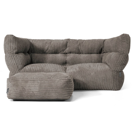 2-Sitzer Louis Sitzsacksofa - Cord Graphitgrau 02