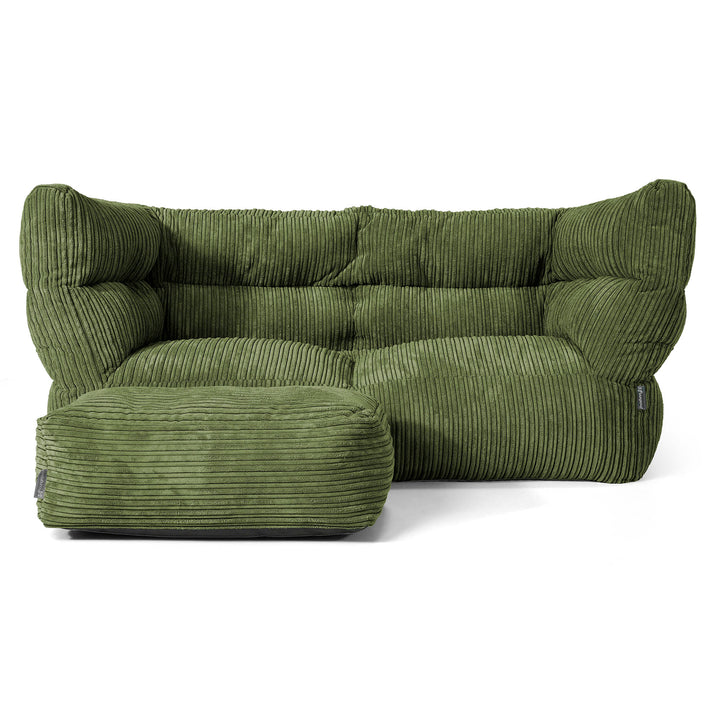 2-Sitzer Louis Sitzsacksofa - Cord Nadelwaldgrün 02
