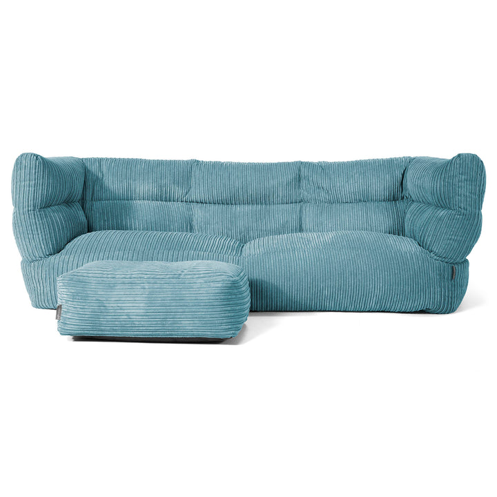 3-Sitzer Louis Sitzsacksofa - Cord Türkis 02