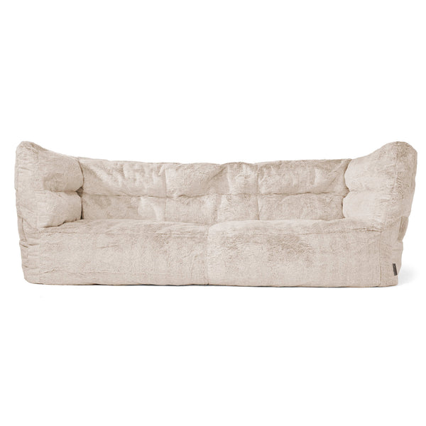 3-Sitzer Louis Sitzsacksofa - Kaninchen Kunstfell Goldbraun 01
