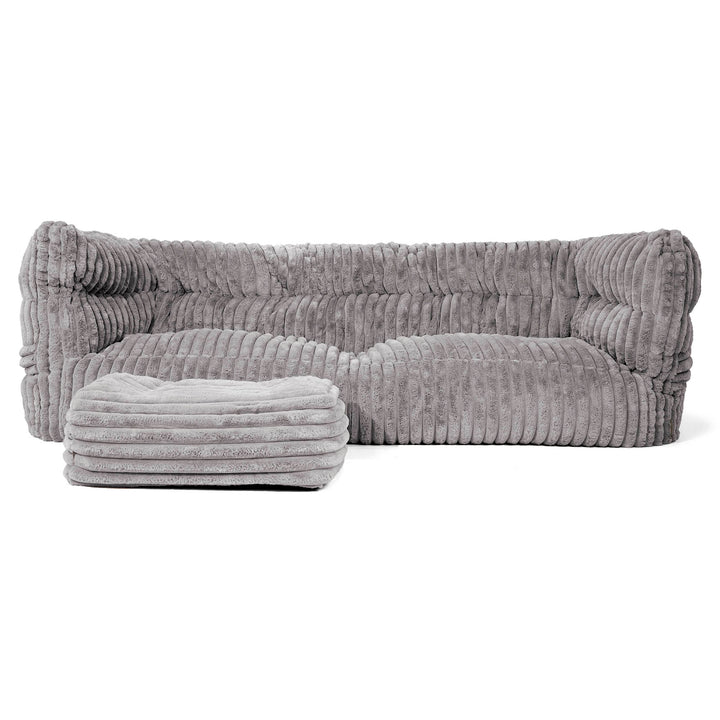 3-Sitzer Louis Sitzsacksofa - Ultra Plüsch Cord Grau 02