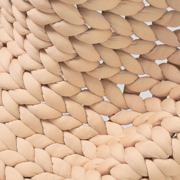 Gewichtsdecke für Erwachsene - Grobgestrickt Braungrau Fabric Close-up Image