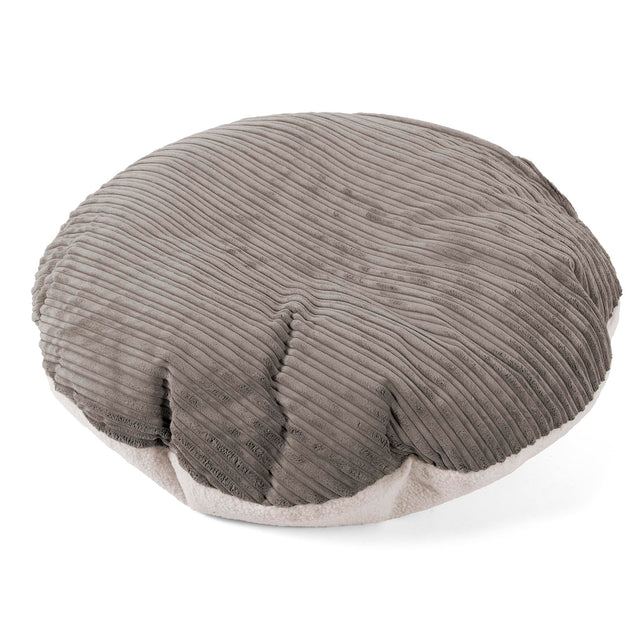 Flexforma Runder Sitzsack für Kleinkinder als Bodenkissen 1-3 Jahre - Bouclé & Cord Graphitgrau 01