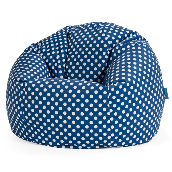Klassischer Sitzsack Sessel - Druck Blau Getupft 01