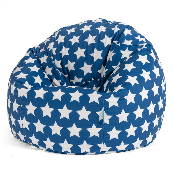 Klassischer Sitzsack Sessel - Druck Blau Star 01