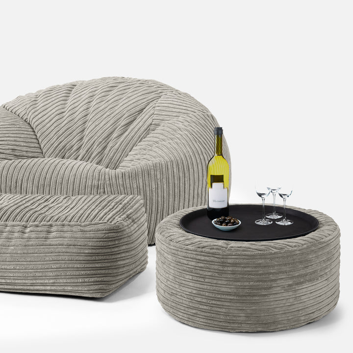 Sitzsack Sofa - Cord Nerzfarben 03