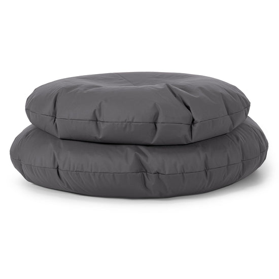 Flexforma Runder Kinder-Sitzsack als Bodenkissen 2-14 Jahre - Pflegeleicht Dunkelgrau 03