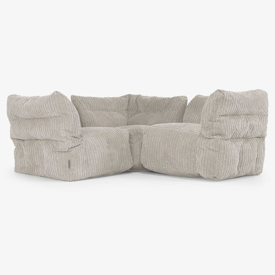 3-Sitzer Modulares Ecksofa-Set - Cord Nerzfarben 01