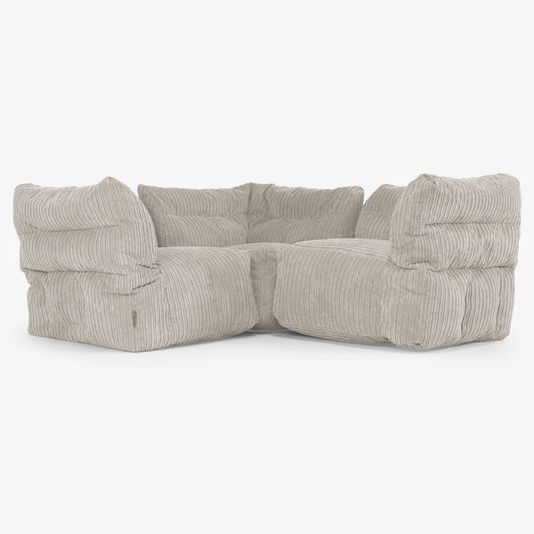 3-Sitzer Modulares Ecksofa-Set - Cord Nerzfarben 01