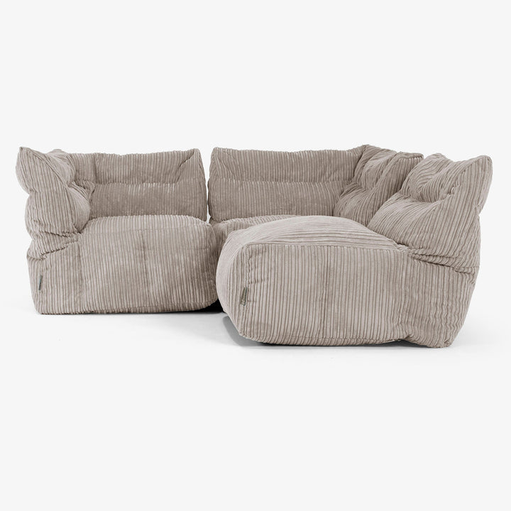 3-Sitzer Modulares Sofa-Set - Cord Beigegrau 04
