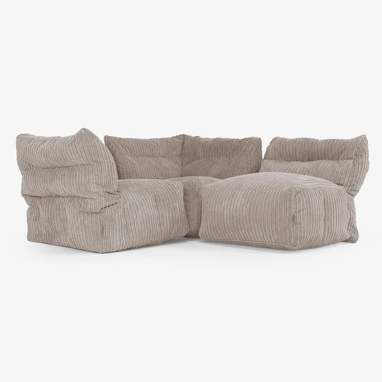 3-Sitzer Modulares Sofa-Set - Cord Beigegrau 03