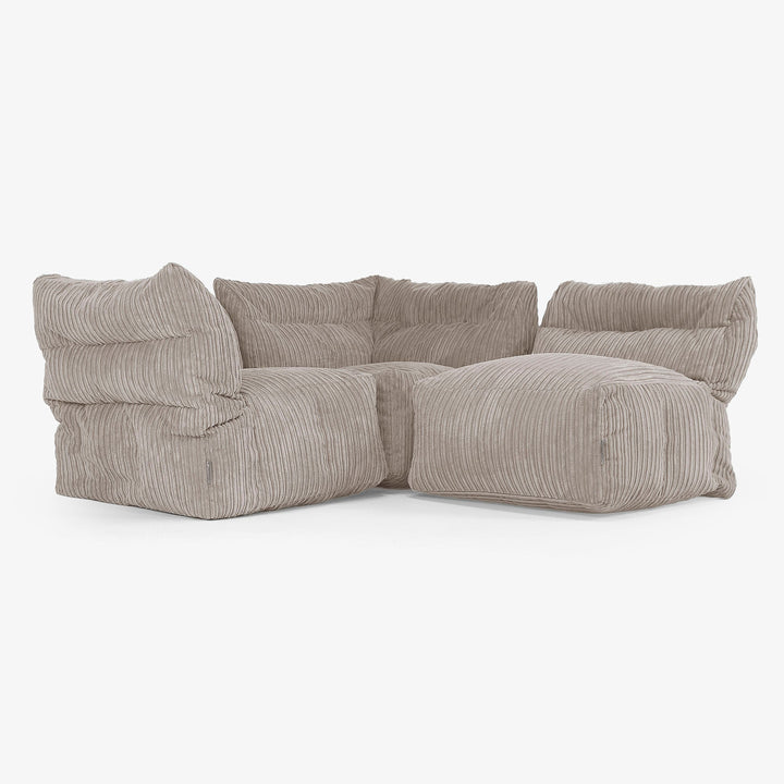 3-Sitzer Modulares Sofa-Set - Cord Beigegrau 03