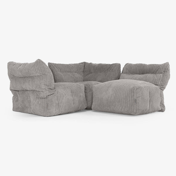 3-Sitzer Modulares Sofa-Set - Cord Graphitgrau 01