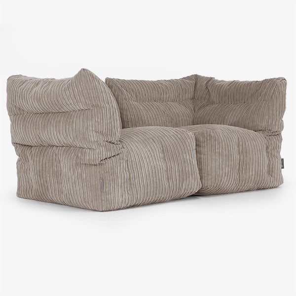 2-Sitzer Modulares Sofa-Set - Cord Beigegrau 01