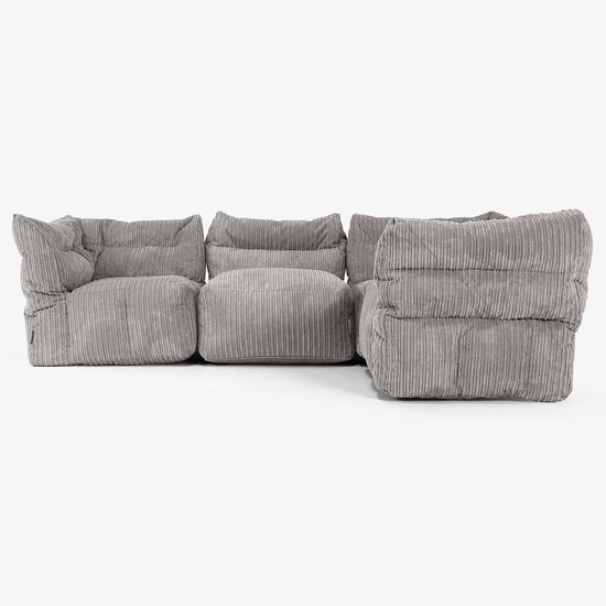 4-Sitzer Modulares Ecksofa-Set - Cord Graphitgrau 02