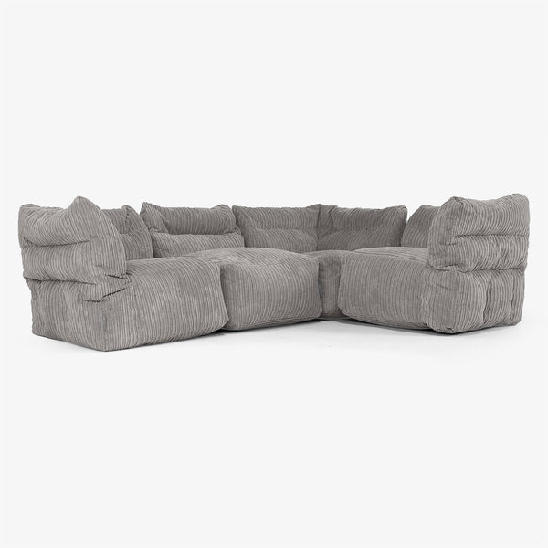 4-Sitzer Modulares Ecksofa-Set - Cord Graphitgrau 01