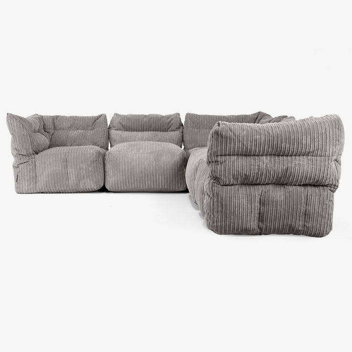 5-Sitzer Modulares Ecksofa-Set - Cord Graphitgrau 02