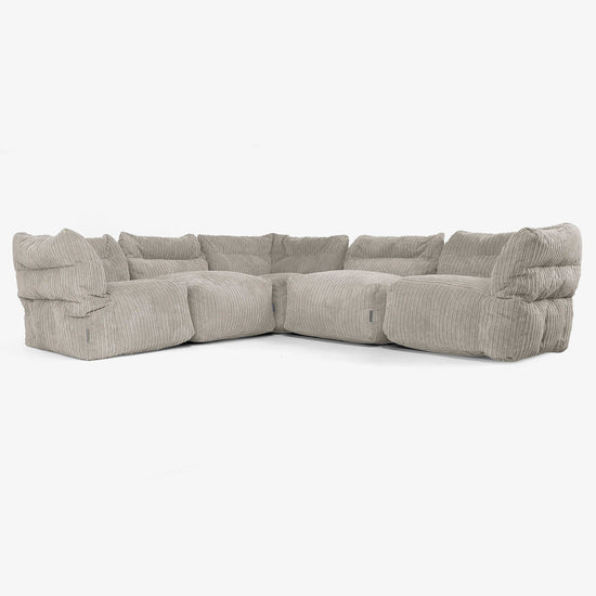 5-Sitzer Modulares Ecksofa-Set - Cord Nerzfarben 01