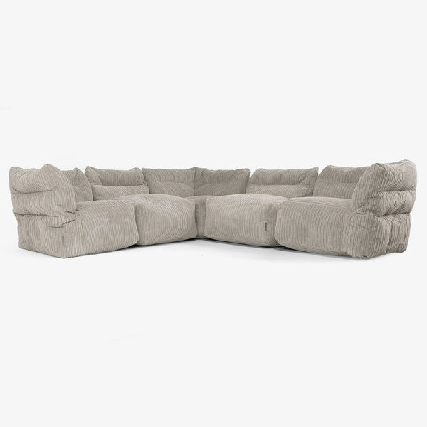 5-Sitzer Modulares Ecksofa-Set - Cord Nerzfarben 01