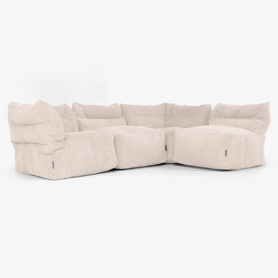 4-Sitzer Modulares Sofa-Set - Cord Elfenbein 04