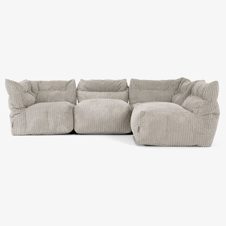 4-Sitzer Modulares Sofa-Set - Cord Nerzfarben 03