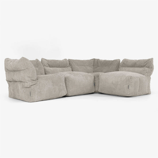 4-Sitzer Modulares Sofa-Set - Cord Nerzfarben 04