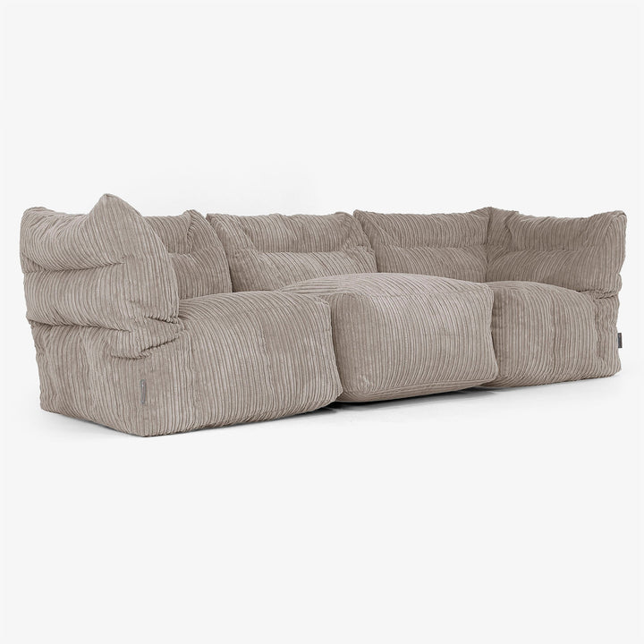 3-Sitzer Modulares Sofa-Set - Cord Beigegrau 02