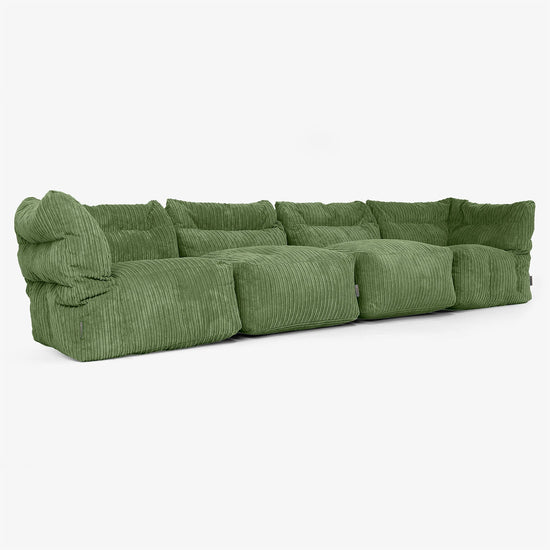 4-Sitzer Modulares Sofa-Set - Cord Nadelwaldgrün 02