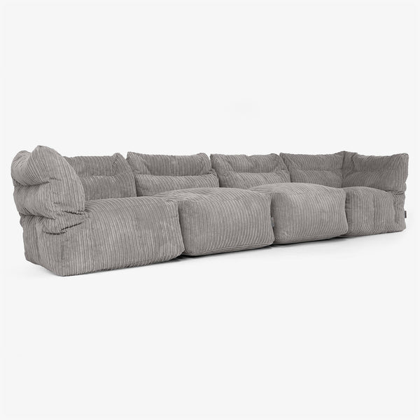 4-Sitzer Modulares Sofa-Set - Cord Graphitgrau 01