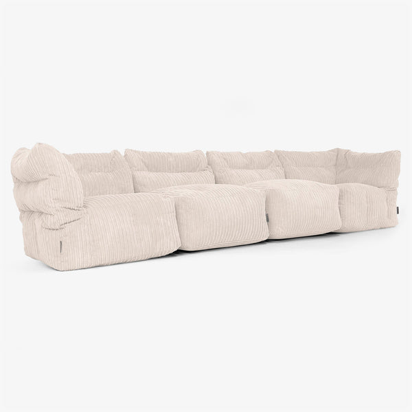 4-Sitzer Modulares Sofa-Set - Cord Elfenbein 01