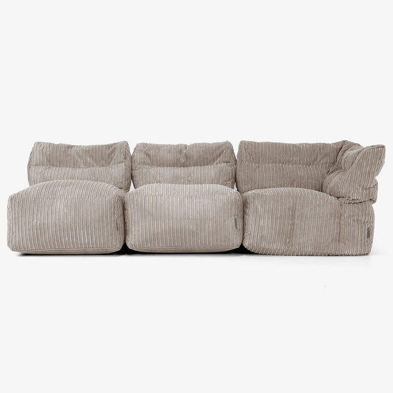 3-Sitzer Modulares Sofa-Set ohne Armlehnen - Cord Beigegrau 04