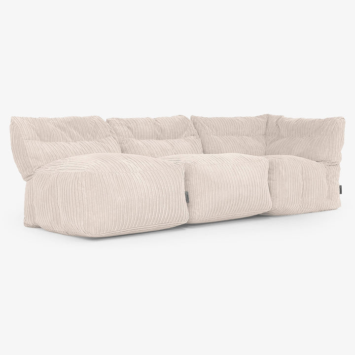 3-Sitzer Modulares Sofa-Set ohne Armlehnen - Cord Elfenbein 03