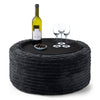 Sitzhocker mit Tablett - Cord Schwarz 01