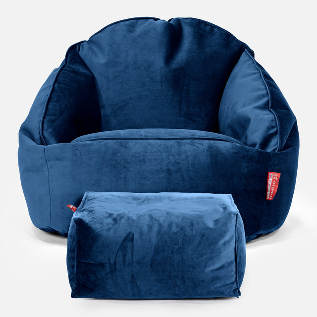 Bubble Sitzsack Sessel - Samt Marineblau  02