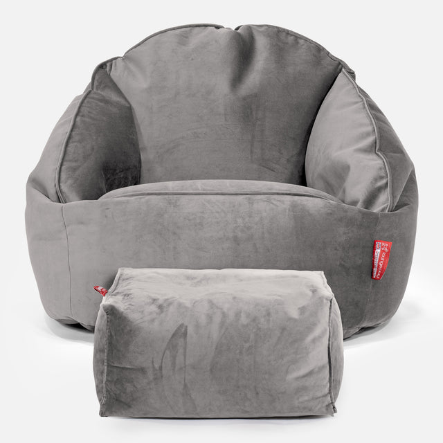 Bubble Sitzsack Sessel - Samt Silber  02