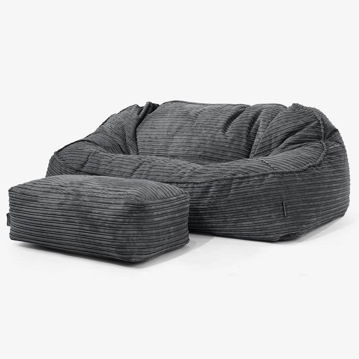 Das Slouchy XXL Sitzsack Sofa - Cord Schwarz 02