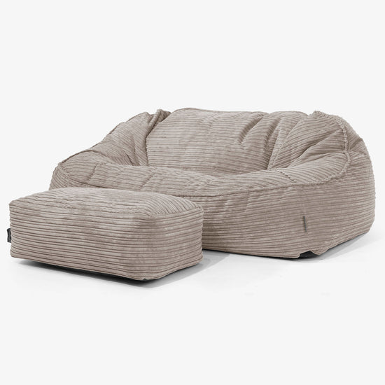 Das Slouchy XXL Sitzsack Sofa - Cord Beigegrau 02