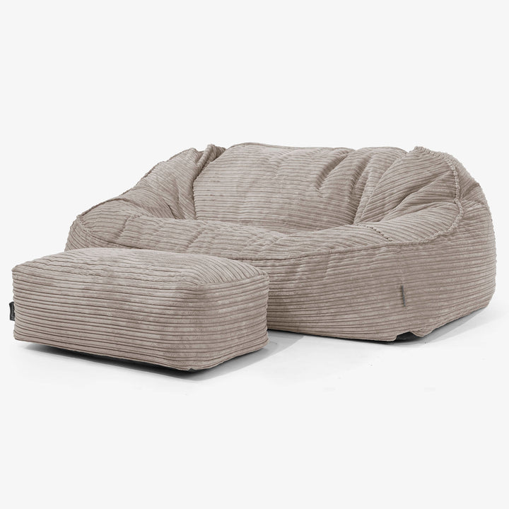 Das Slouchy XXL Sitzsack Sofa - Cord Beigegrau 02