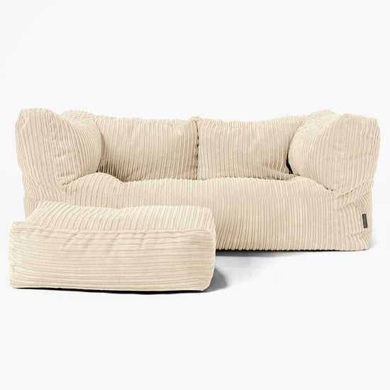 2-Sitzer Albert Sitzsacksofa - Cord Creme 02