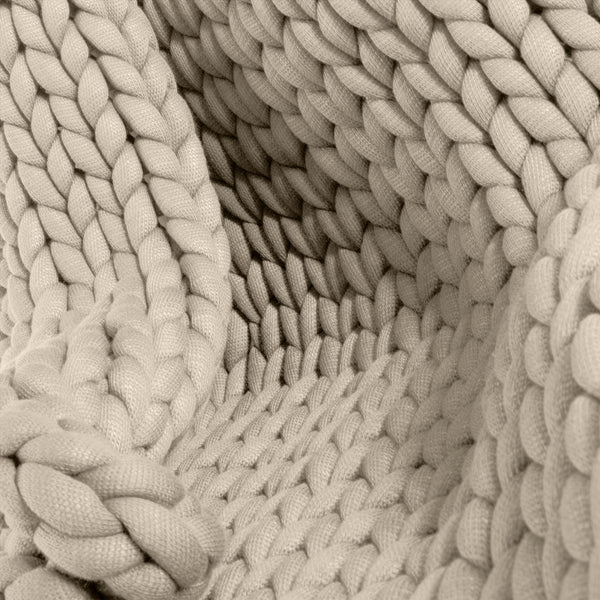 Gewichtsdecke für Erwachsene - Grobgestrickt Nerzfarben Fabric Close-up Image