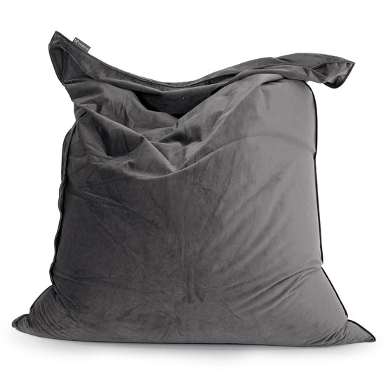 Sitzsack XXL - Samt Schiefergrau 01